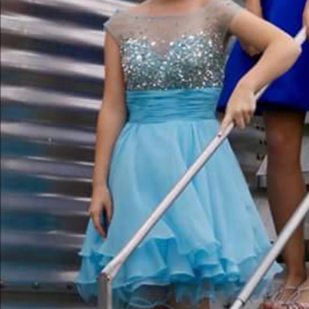 Blue sparkly homecoming dress